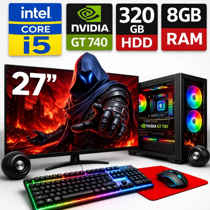 EGETECK Gamex i5 3470 8GB 320GB HDD GT740 4GB Ekran Kartı 27 Monitör Masaüstü Bilgisayar (GMXG8320)