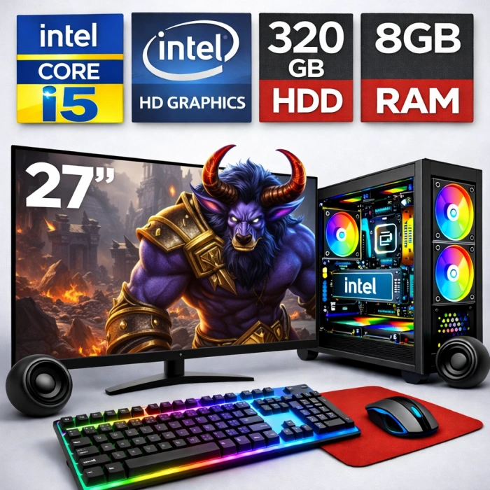 EGETECK GameX i5 3470 8GB RAM 320GB HDD İntel HD Graphics 27 Monitör Akvaryum Gaming Oyuncu Bilgisayarı