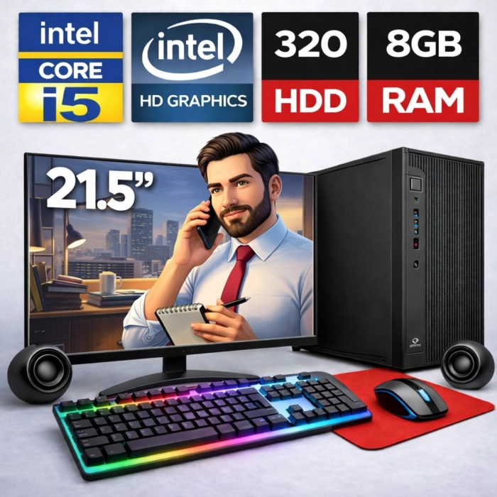 EGETECK WorkPro i5 3470 8GB 320GB HDD İntel HD Graphics 21.5 Monitör Masaüstü Bilgisayar