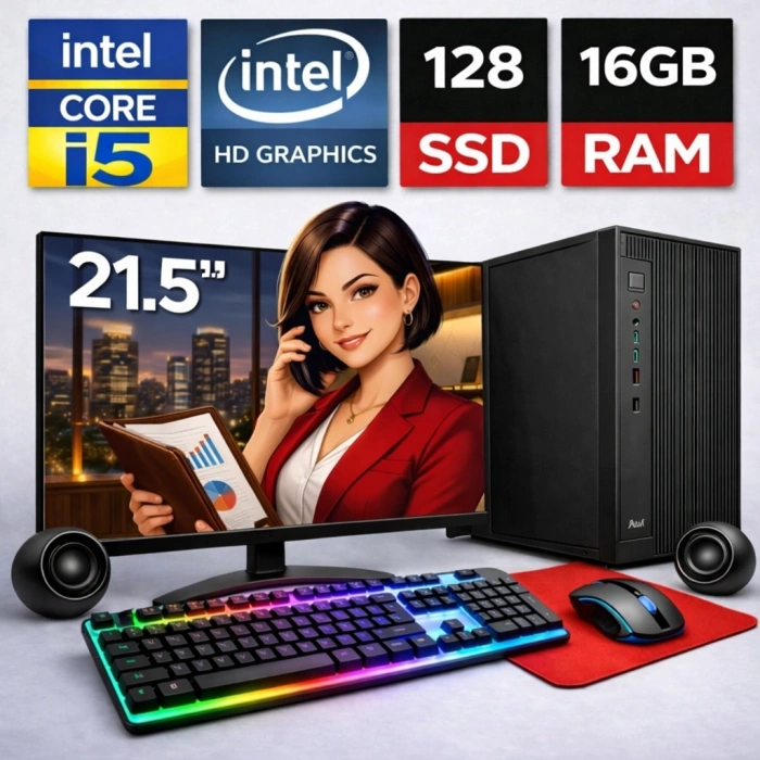 EGETECK WorkPro i5 3470 16GB 128GB SSD İntel HD Graphics 21,5 Monitör Masaüstü Bilgisayar