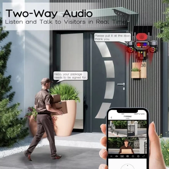 HiEasy APP 4 Kamera 12MP 4K 4G Gece Renkli Görüş İnsan Takibi Solar PTZ Akıllı Kamera