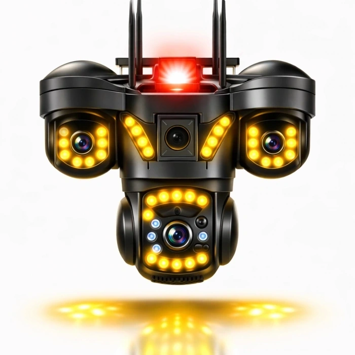 V380 PRO 3 Kamera 10X Zoom 4K PTZ IP Sesli Sirenli WiFi Akıllı Güvenlik Kamera ( 3+3+3 MP )