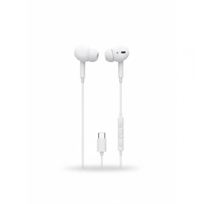 Lucatech LH-307 Type-C Mikrofonlu Stereo Kulak İçi Kulaklık - Beyaz