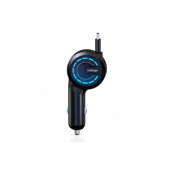 Linkage LNC-04 60W 3A PD Hızlı Araç Şarjı Type-C Makaralı Kablo Araç İçi Şarj Soketi