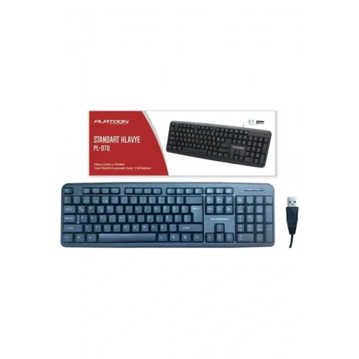 Platoon Pl-070 Kablolu Standart Usb Klavye Türkçe Q