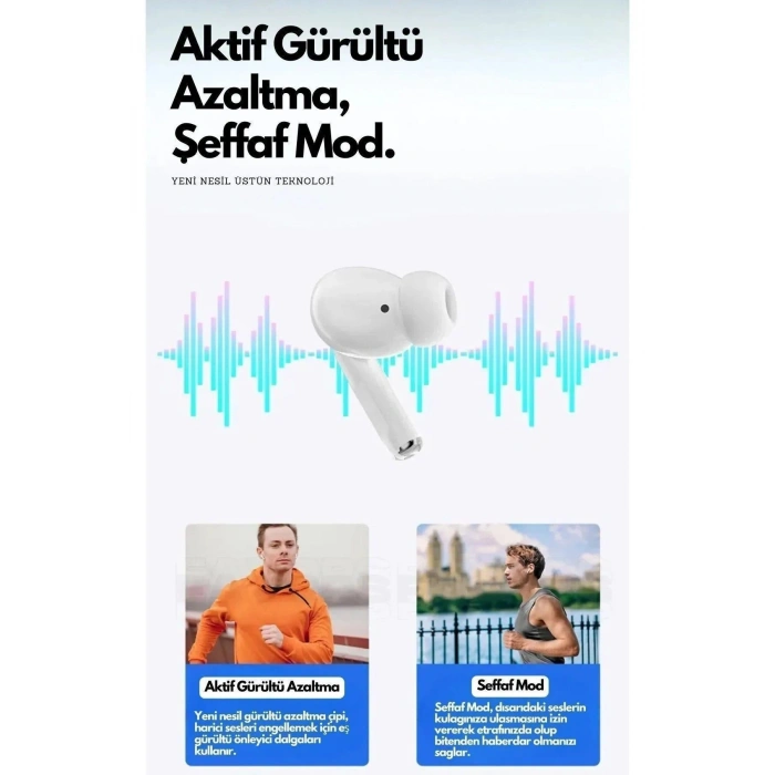 Fioplas A5-ANC Dokunmatik Ekranlı Bluetooth Kulaklık İos Android Tüm Telefonlara Uyumlu Kulaklık BT