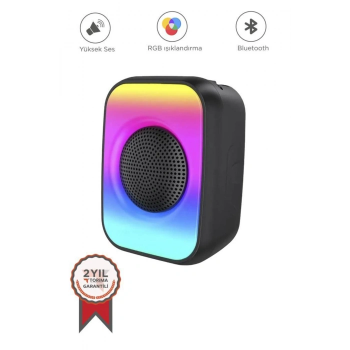 Bluetooth Hoparlör Işıklı Taşınabilir Speaker GTS1867 Siyah