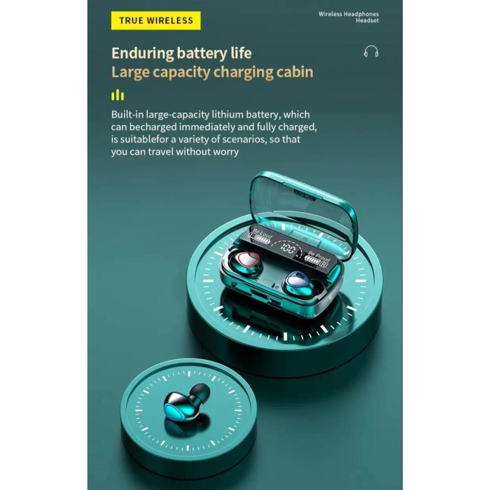 Fioplus M10 Bluetooth Kulaklık Kulakiçi Powerbankli Çift Mikrofonlu Dokunmatik Kablosuz Kulaklık