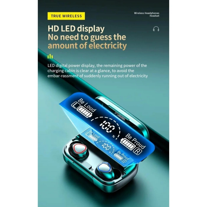 Fioplus M10 Bluetooth Kulaklık Kulakiçi Powerbankli Çift Mikrofonlu Dokunmatik Kablosuz Kulaklık