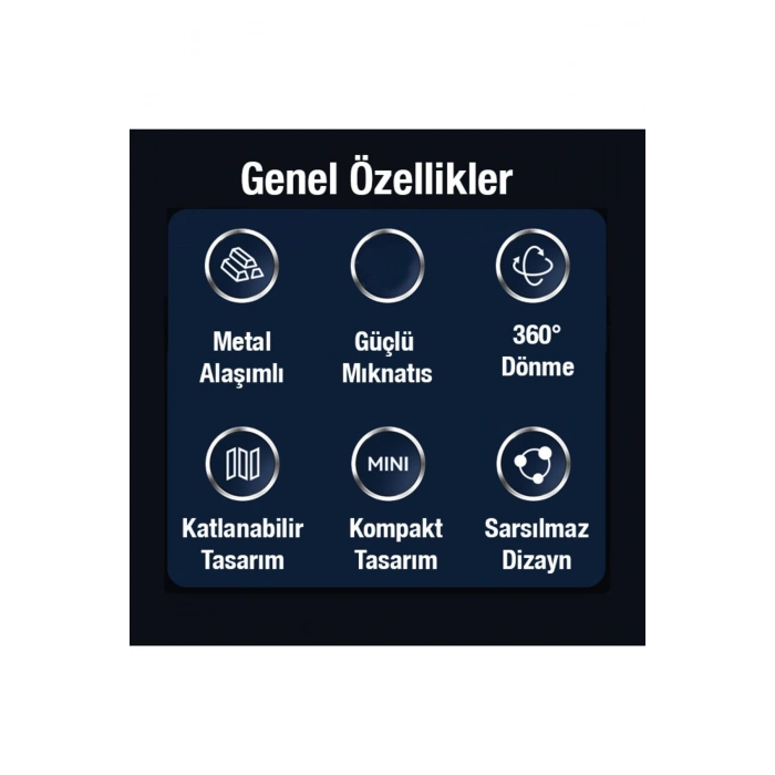 YK-H800 Torpido Üstü Araç İçi MagSafe Telefon Tutucu SİYAH