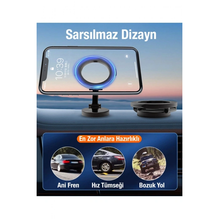 YK-H800 Torpido Üstü Araç İçi MagSafe Telefon Tutucu SİYAH