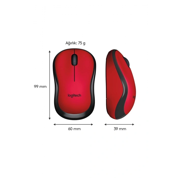 M220 Sessiz Kompakt Kablosuz Mouse Kırmızı