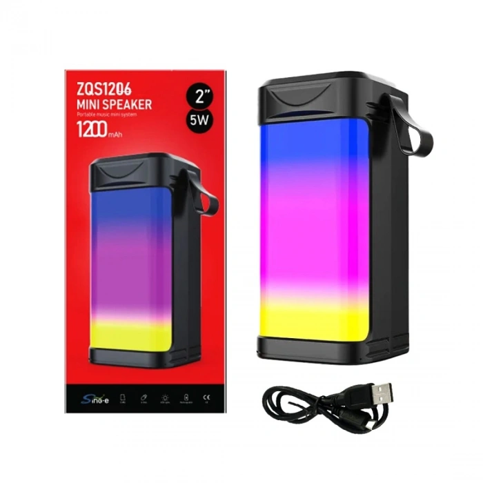 Mini Portatif Wireless Hoparlör ZQS1206 Siyah