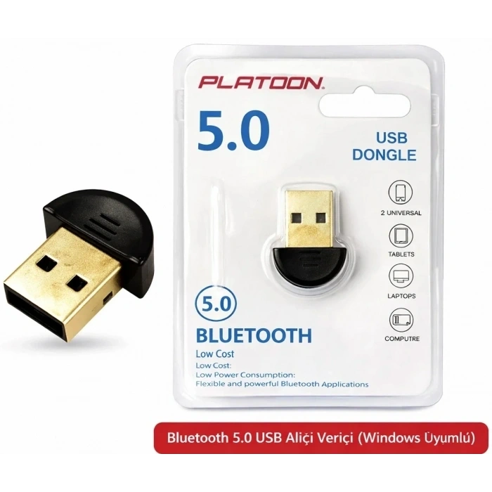 Platoon PL-9337 Bluetooth 5.0 USB Alıcı Verici (Windows Uyumlu)