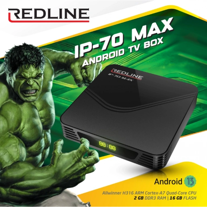 Redline IP-70 Max 2GB RAM 16GB 4K Android 13 TV Box