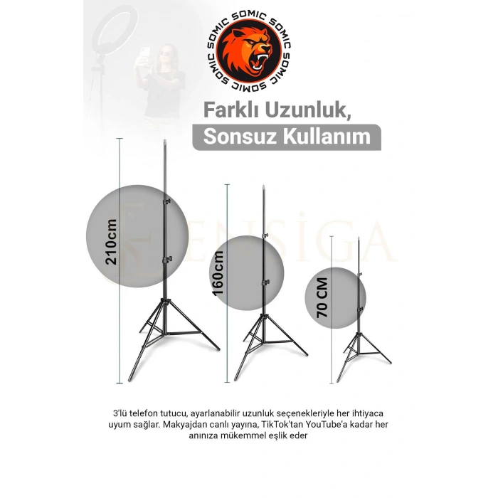 Ring Fill Light Led Işıklı Tripod 10 Inç Halka Youtuber Tiktok Makyaj Işığı Ayaklı Tripot