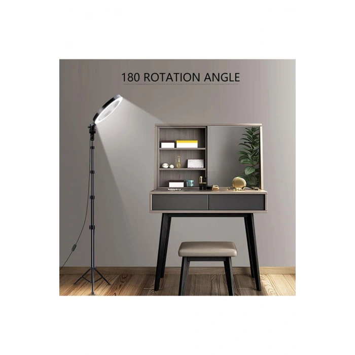 Ring Fill Light Led Işıklı Tripod 10 Inç Halka Youtuber Tiktok Makyaj Işığı Ayaklı Tripot