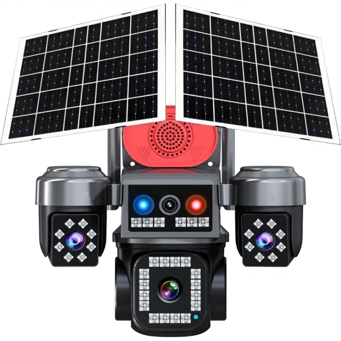 RT-2413A iEasy APP 4 Kamera 12MP 4K AOV eSİM 4G Gece Renkli Görüş İnsan Takibi Solar PTZ Akıllı KameraA