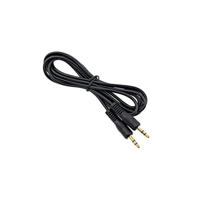 Egeteck AX44 Siyah Yüksek kaliteli 1.5 metre Aux Kablosu Telefon Hoparlör Araç Kulaklık Ses aktarım Kablosu Poşetli
