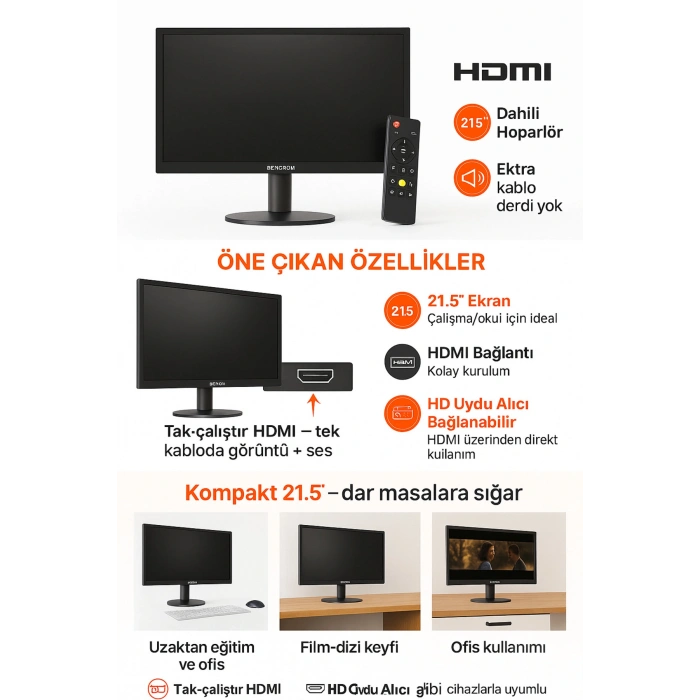 Sencrom SNC-H-MON21 21.5 Dahili Hoparlör HDMI Monitör