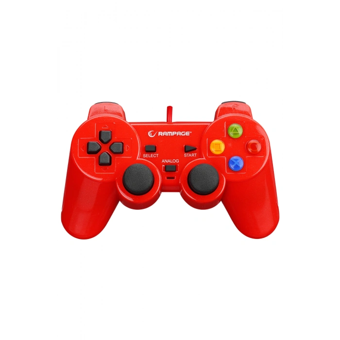 Rampage Sg-R602 Ps3/Pc Beyaz Usb 1.8m Joypad Uyumlu Kırmızı Renk