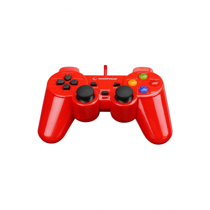 Rampage Sg-R602 Ps3/Pc Beyaz Usb 1.8m Joypad Uyumlu Kırmızı Renk