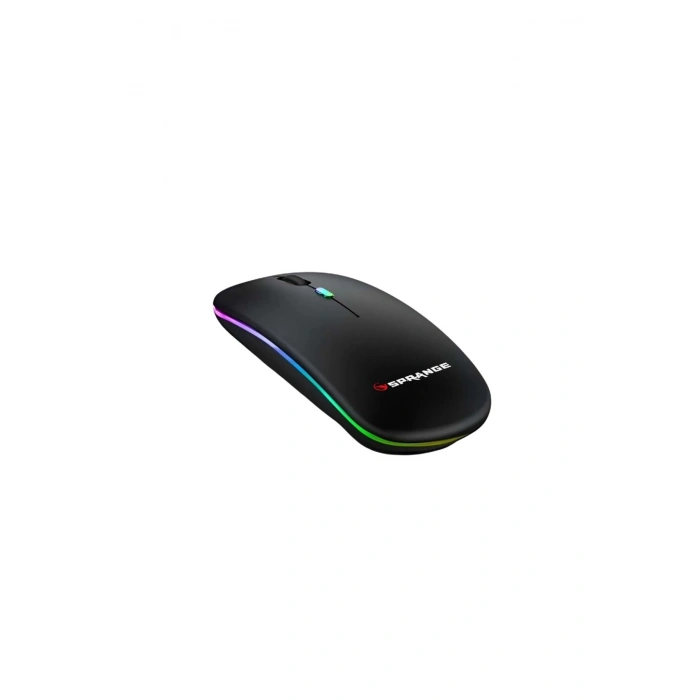 Sprange SRM1 Rgb Ledli Şarjlı Çift Mod 2.4GHz Wireless + 5.1V Bluetooth Mouse