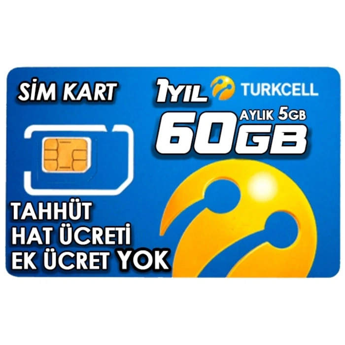 Turkcell Solar Kamera Hattı 1 Yıl Aylık 5 GB Yıllık 60 GB Hazır Hat