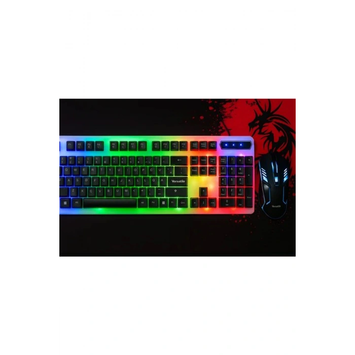 Versatile VRKB700COM Aydınlatmalı Kablolu Gaming Oyuncu Klavye Yüksek Hassasiyetli Optik Mouse Set