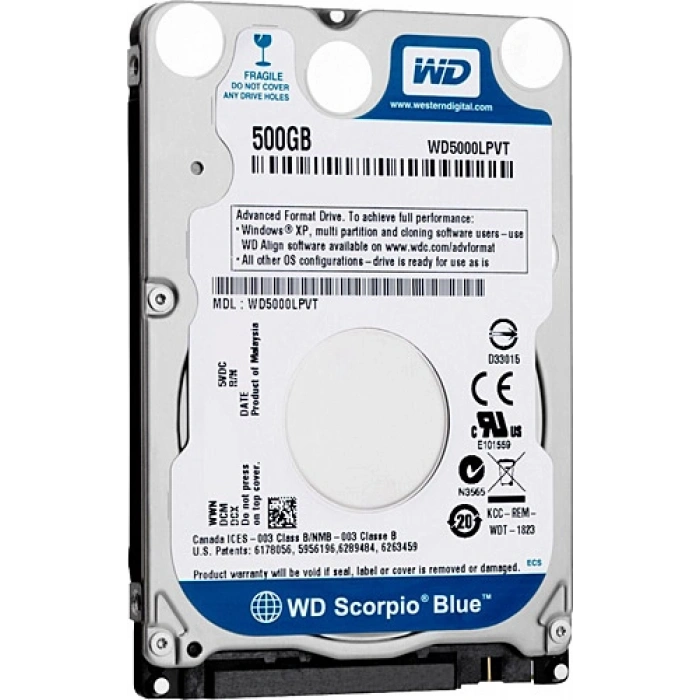 Western Digital Blue WD5000LPVX SATA 3.0 5400 RPM 2.5 500 GB Harddisk
