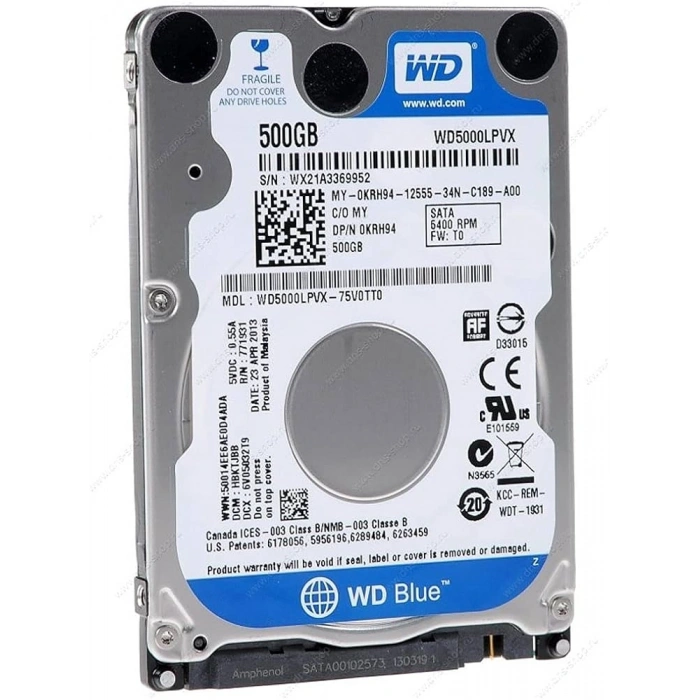 Western Digital Blue WD5000LPVX SATA 3.0 5400 RPM 2.5 500 GB Harddisk