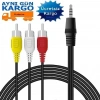 Alfais 4824 3.5 mm Stereo To 3 Rca Dişi Tos Çevirici Dönüştürücü Ses Kablosu