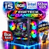 EGETECK Gamarex i5 3470 8GB RAM 512GB SSD İntel HD Graphics Akvaryum Gaming Oyuncu Bilgisayarı (İ8512)