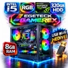EGETECK Gamarex i5 3470 8GB RAM 320GB HDD GT740 128 BİT Akvaryum Gaming Oyuncu Bilgisayarı (GT8320)