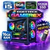 EGETECK Gamarex i5 3470 16GB RAM 512GB SSD GT740 128 BİT Akvaryum Gaming Oyuncu Bilgisayarı (GT16512)