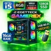 EGETECK Gamarex i5 3470 16GB RAM 128GB SSD GDDR6 RX 5500 8GB 256BİT Akvaryum Gaming Oyuncu Bilgisayarı (RX16128)