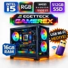 EGETECK Gamarex i5 3470 16GB RAM 512GB SSD GDDR6 RX 5500 8GB 256BİT Akvaryum Gaming 0yuncu Bilgisayarı (RX16512)
