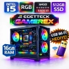 EGETECK Gamarex i5 3470 16GB RAM 512GB SSD GDDR6 RX 5500 8GB 256BİT Akvaryum Gaming 0yuncu Bilgisayarı (RX16512)