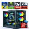 EGETECK Gamarex i5 3470 8GB RAM 512GB SSD GT740 128 BİT Akvaryum Gaming Oyuncu Bilgisayarı (GT8512)