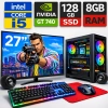 EGETECK Gamex i5 3470 8GB 128GB SSD GT740 4GB Ekran Kartı 24 Monitör Masaüstü Bilgisayar (GMXG8256