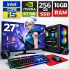 EGETECK Gamex i5 3470 16GB 256GB SSD GT740 4GB Ekran Kartı 27 Monitör Masaüstü Bilgisayar (GMXG16256