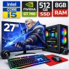 EGETECK Gamex i5 3470 8GB 512GB SSD GT740 4GB Ekran Kartı 27 Monitör Masaüstü Bilgisayar (GMXG8512)