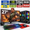 EGETECK Gamex i5 3470 8GB 256GB SSD GT740 4GB Ekran Kartı 27 Monitör Masaüstü Bilgisayar (GMXG8256)