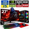 EGETECK Gamex i5 3470 8GB 320GB HDD GT740 4GB Ekran Kartı 27 Monitör Masaüstü Bilgisayar (GMXG8320)