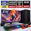 EGETECK Gamework i5 3470 8GB RAM 320GB HDD GDDR6 RX 5500 8GB 256BİT 21.5 Monitör Akvaryum Gaming Oyuncu Bilgisayarı