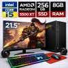 EGETECK Gamework i5 3470 8GB RAM 256GB SSD GDDR6 RX 5500 8GB 256BİT 21.5 Monitör Akvaryum Gaming Oyuncu Bilgisayarı