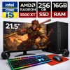EGETECK Gamework i5 3470 16GB RAM 256GB SSD GDDR6 RX 5500 8GB 256BİT 21.5 Monitör Akvaryum Gaming Oyuncu Bilgisayarı