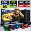 EGETECK Gamework i5 3470 16GB RAM 128GB SSD GT740 4GB Ekran Kartı 24 Monitör Akvaryum Gaming Oyuncu Bilgisayarı