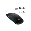 Sprange SRM1 Rgb Ledli Şarjlı Çift Mod 2.4GHz Wireless + 5.1V Bluetooth Mouse