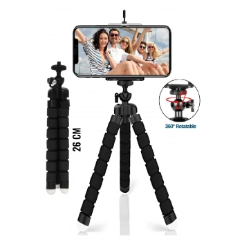 Concord T-1 26 cm Süngerli Ahtapot Tripod Telefon Tutucu Aparat